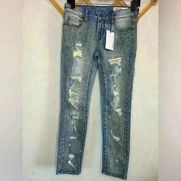 Pistola Jeans/ Pistola Denim Ripped Low Rise Distressed Skinny - Picture 5 of 5
